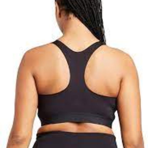 All In Motion Women's Medium Support Bonded Racerback Sports Bra Black Large - Picture 2 of 11